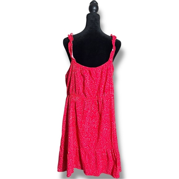 Banana Republic Casual Sleeveless Tiered Flowy Red Mini Dress with Ruffle Straps - Picture 8 of 16